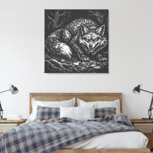 Sly Forest Fox — by BurnsInHell Canvas Print