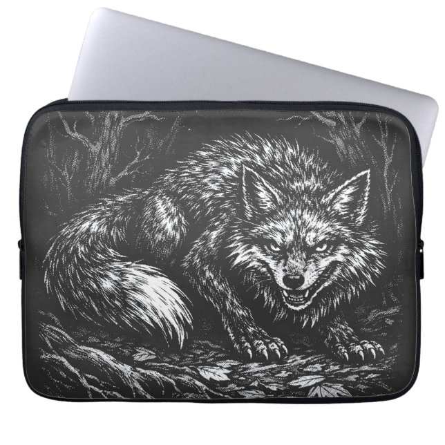 Sly Forest Fox — by BurnsInHell Laptop Sleeve (Front)
