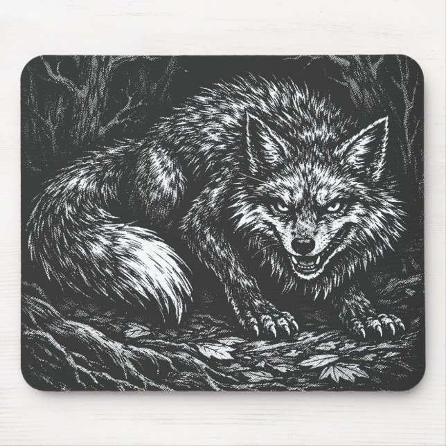 Sly Forest Fox — by BurnsInHell Mouse Mat (Front)