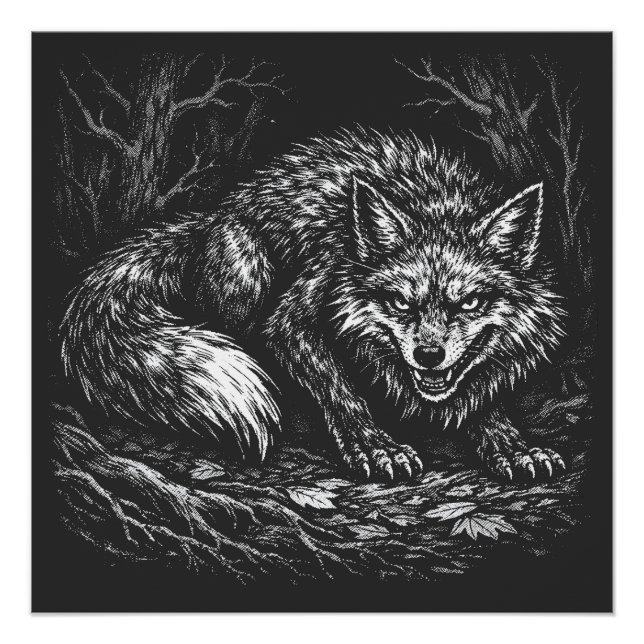 Sly Forest Fox — by BurnsInHell Poster (Front)