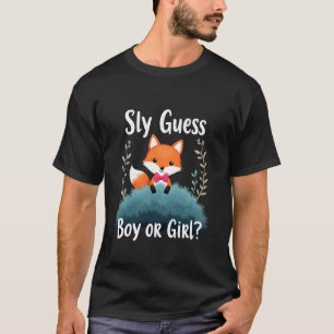 Sly Fox Gender Reveal Cute land Creature Theme Des T-Shirt