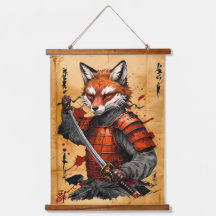 Sly Fox Samurai Warrior - Japanese Ink Style