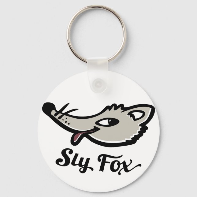 Sly fox with the tongue out keyring (Front)