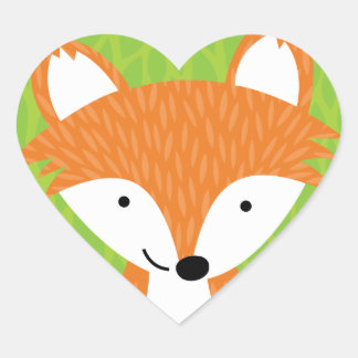 Sly Little Fox- Woodland Friends Heart Sticker