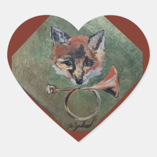 sly Mr. Fox Heart Sticker