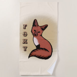Sly Red Foxy Fox Beach Towel