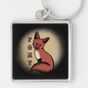 Sly Red Foxy Fox Key Ring