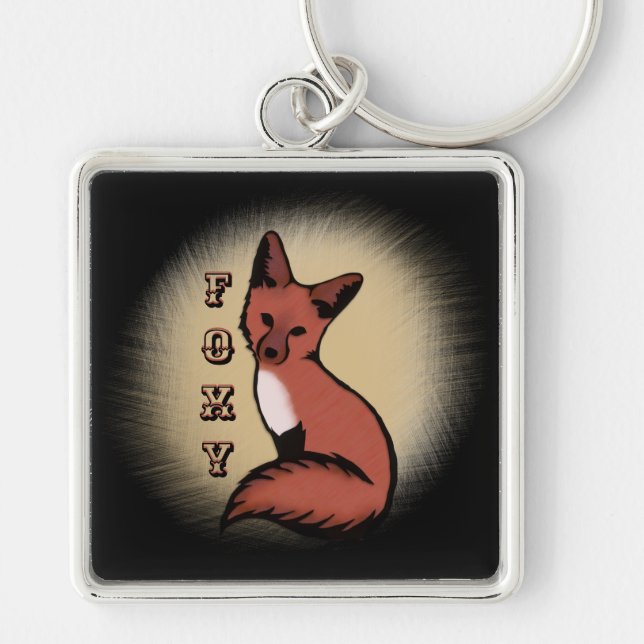 Sly Red Foxy Fox Key Ring (Front)