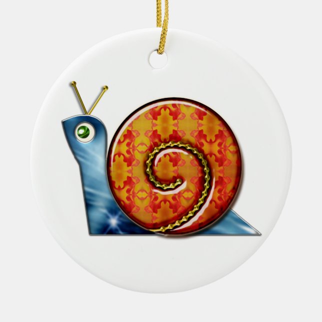 Sly Snail Ceramic Tree Decoration (Front)
