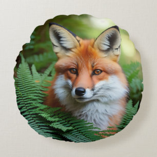 "Sly: The Fox in the Shadows" Round Cushion
