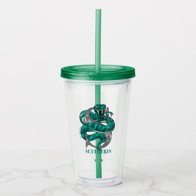 SLYTHERIN™ Crosshatched Emblem Acrylic Tumbler (Front)