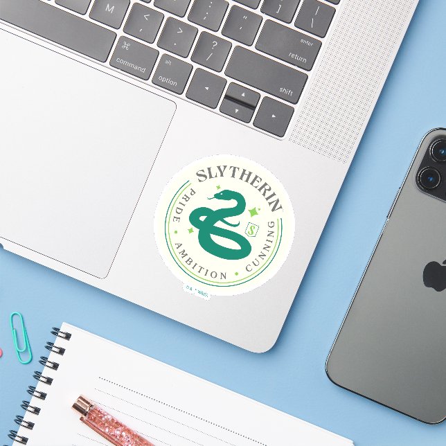 SLYTHERIN™ Green Snake House Pride Badge (Laptop w/ iPhone)
