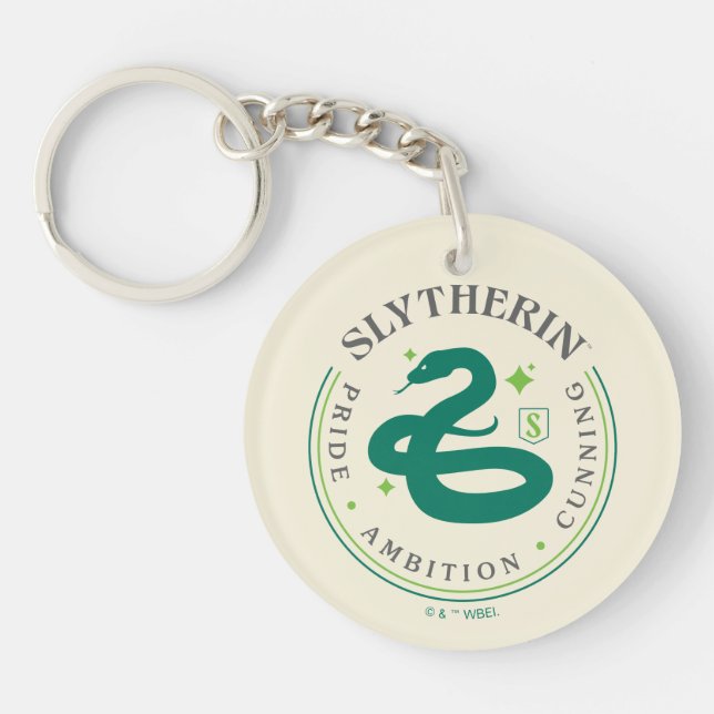 SLYTHERIN™ Green Snake House Pride Badge Key Ring (Front)