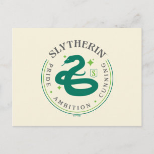 SLYTHERIN™ Green Snake House Pride Badge Postcard