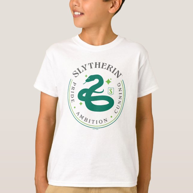 SLYTHERIN™ Green Snake House Pride Badge T-Shirt (Front)