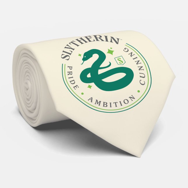 SLYTHERIN™ Green Snake House Pride Badge Tie (Rolled)