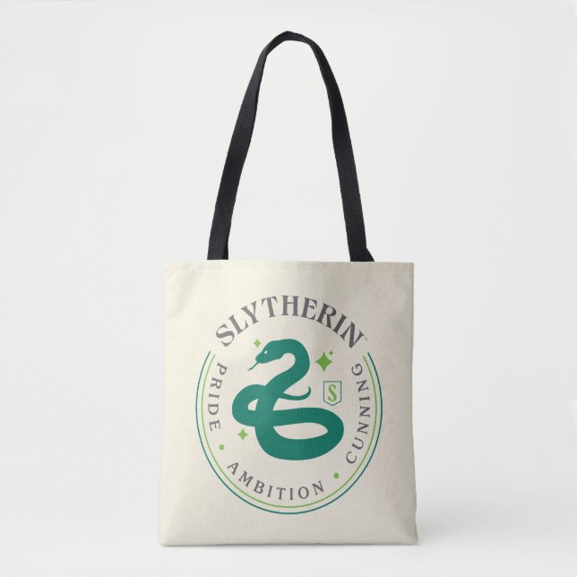 SLYTHERIN™ Green Snake House Pride Badge Tote Bag (Front)