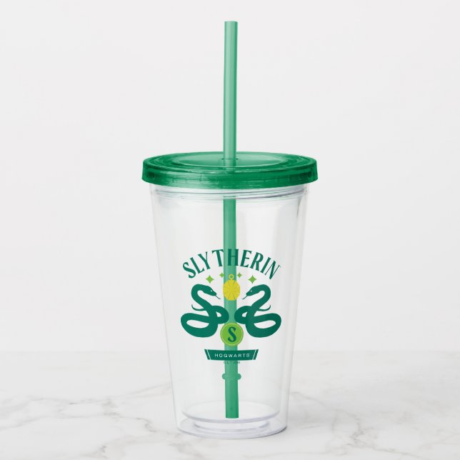 SLYTHERIN™ House Double Snake Locket Graphic Acrylic Tumbler (Front)