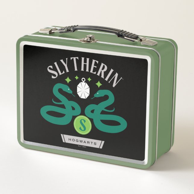 SLYTHERIN™ House Double Snake Locket Graphic Metal Lunch Box (Front)