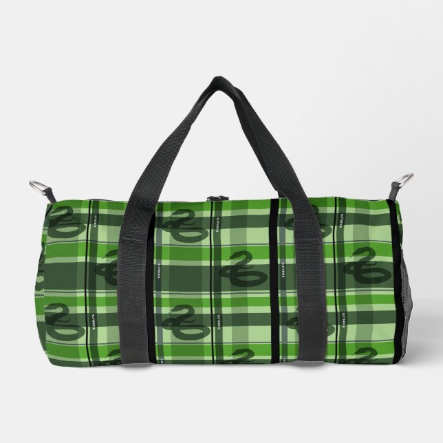 SLYTHERIN™ Tartan Plaid Pattern Duffle Bag (Front)