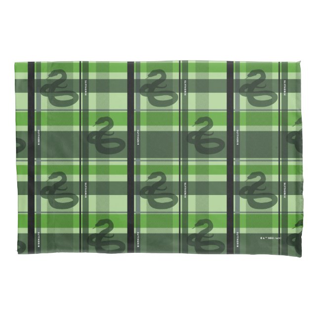 SLYTHERIN™ Tartan Plaid Pattern Pillowcase (Front)