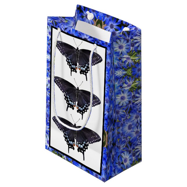 Sm Gift Bag 3 Black Swallowtails (Front Angled)