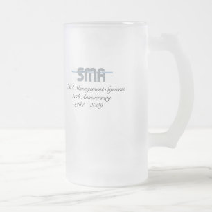 SMA 25th Anniversary, 1984 - 2009 Frosted Glass Beer Mug