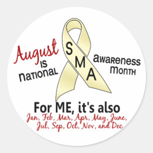 SMA Awareness Month August 2.1 Classic Round Sticker