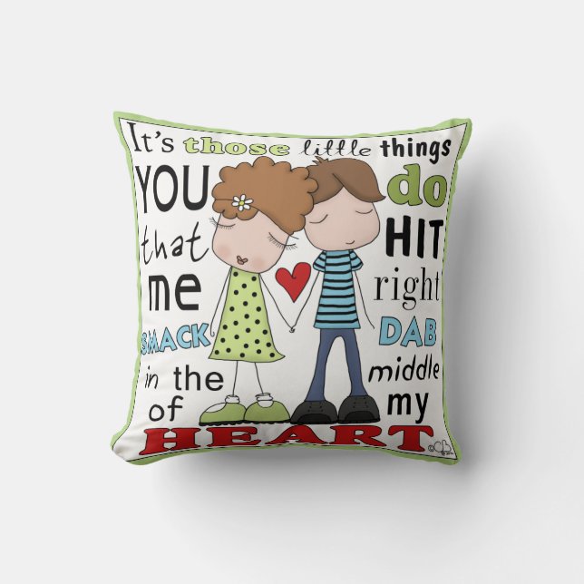 Smack Dab-Cute Couple Cushion (Front)