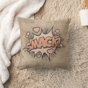 SMACK! Vintage Comic Book Steampunk Pop Art Cushion