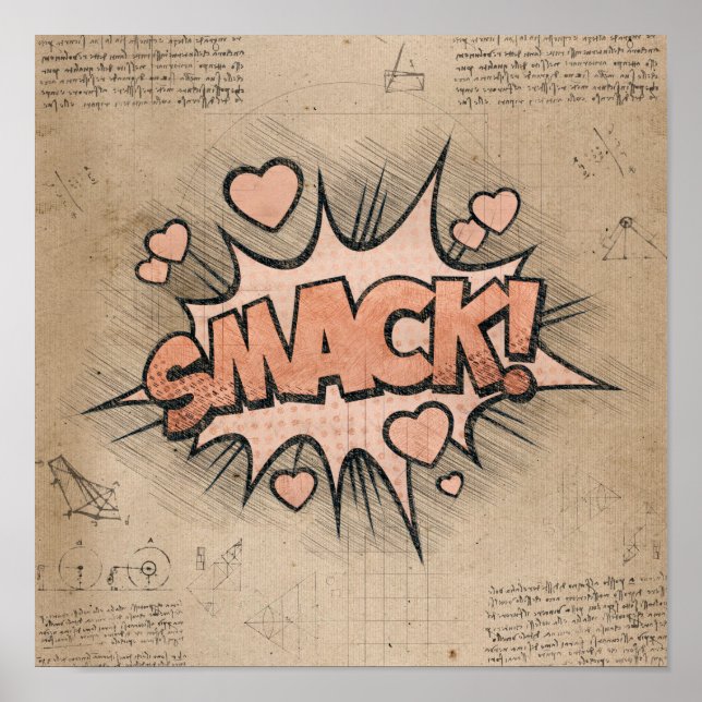 SMACK! Vintage Comic Book Steampunk Pop Art Poster (Front)