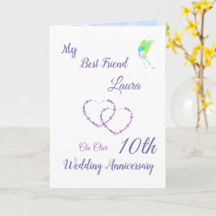 Small 10th Anniversary design greeting Card