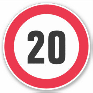 Small 20 mph speed limit vinyl stickers for eBike