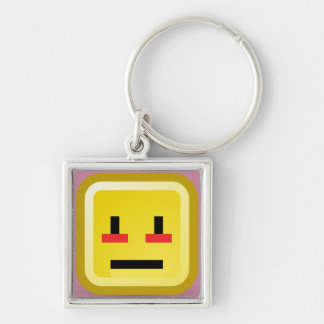 Small (3.5 cm) Premium Square Key Ring blush face