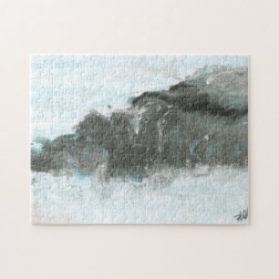 Small, 4" x 5.6" Folded Note Card - "Acantilado" Jigsaw Puzzle