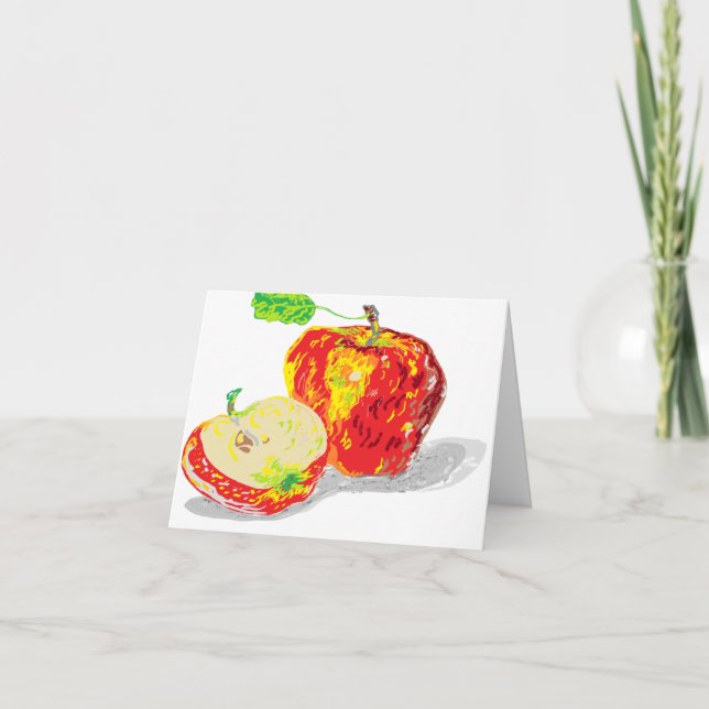 Small, 4" x 5.6"Note Card : Apples (Front)