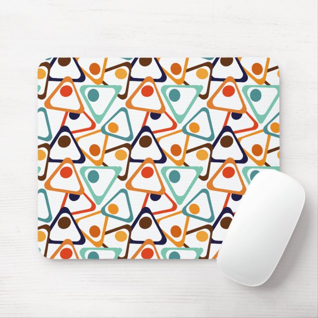 Small 70s Triangles  Mouse Mat (With Mouse)