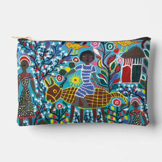 Small accessory pouch with african art image