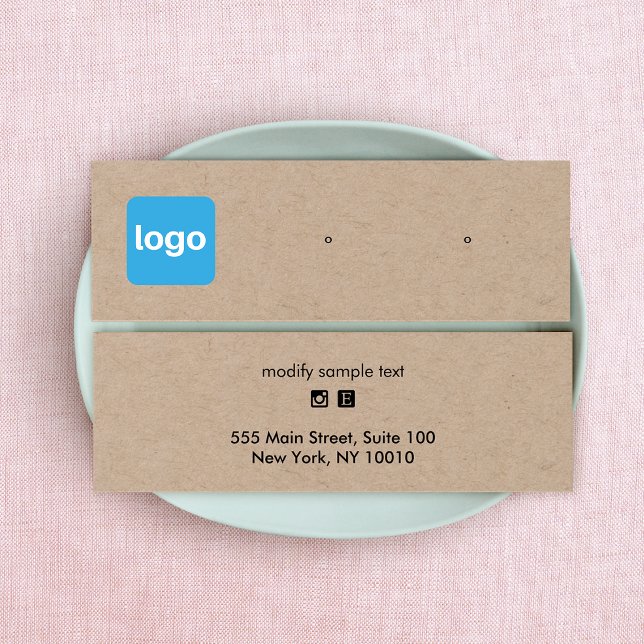 Small Add Logo Stud Kraft Earring Display Card (Creator Uploaded)