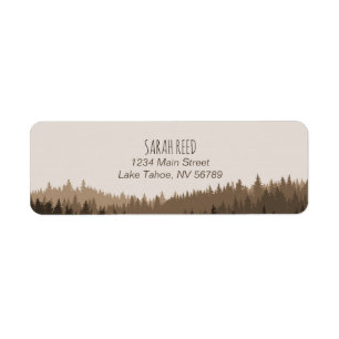 Small address label for rustic mountain wedding