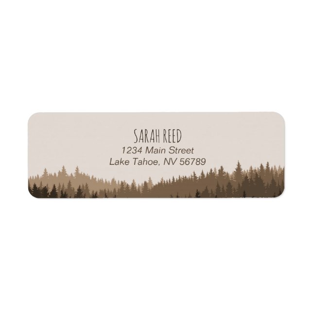 Small address label for rustic mountain wedding (Front)