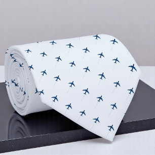 Small Aeroplanes on Light-Blue Jet Pilot  Tie