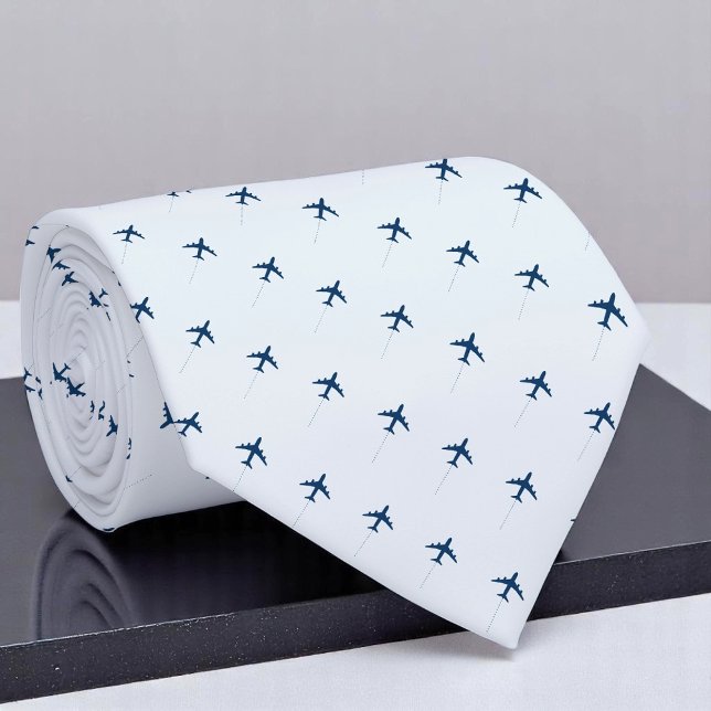 Small Aeroplanes on Light-Blue Jet Pilot  Tie (Creator Uploaded)