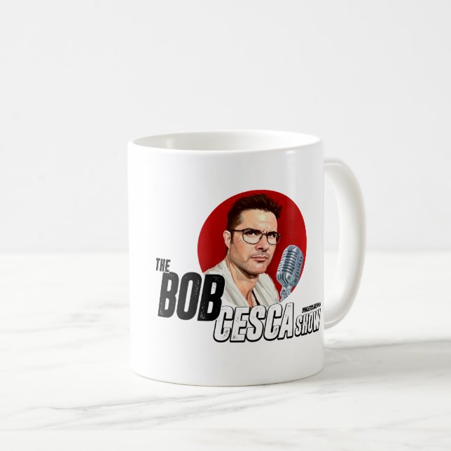 Small and Medium Bob Cesca Show Mugs (Front Right)