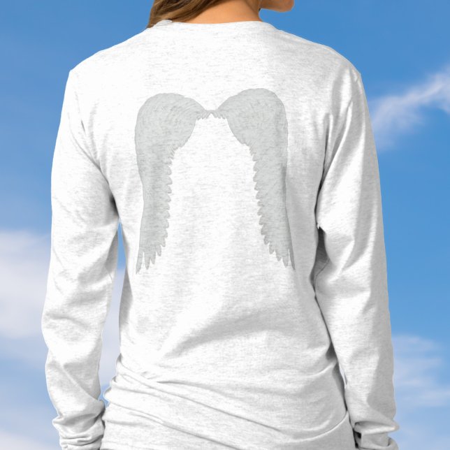 Small Angel Wings on Reverse Long Sleeve T-Shirt (A easy Angel costume with small wings on the reverse)