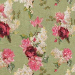 Small Antique Vintage Florals   Green Wallpaper