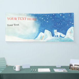 Small Arctic Fox Illustration Custom Banner