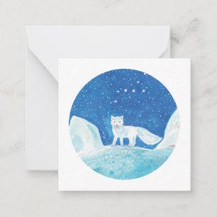 Small Arctic Fox (Vulpes lagopus) Illustration   Card