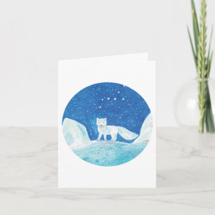 Small Arctic Fox (Vulpes lagopus) Illustration Card