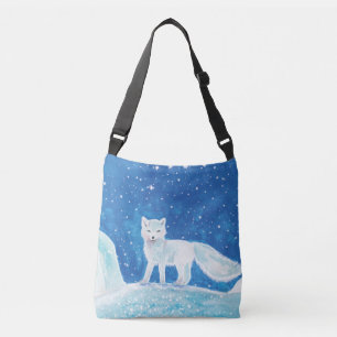 Small Arctic Fox (Vulpes lagopus) Illustration Crossbody Bag